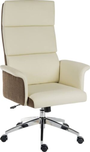 Elegance High Leather Executive Chair in Cream