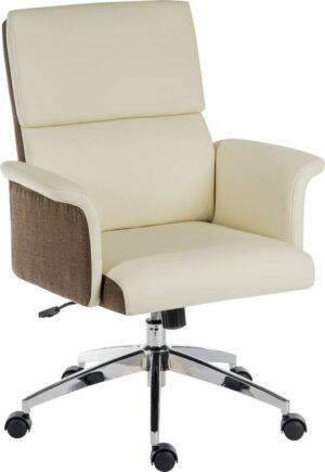Elegance Medium Leather Executive Chair in Cream