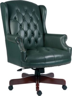 Chairman Traditional Leather Executive Chair in Green