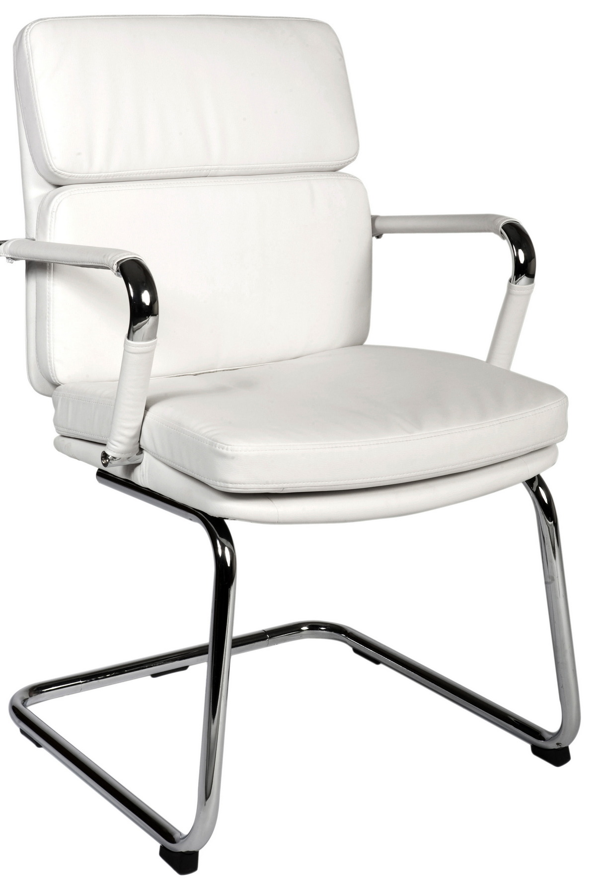 Deco Visitor White white leather meeting chairs in manchester
