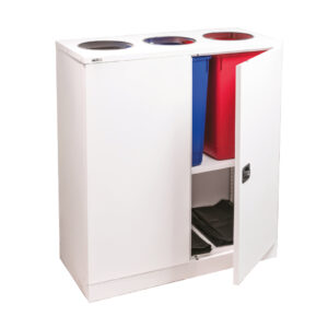 Recycling Cupboard H1016 including one shelf in White
