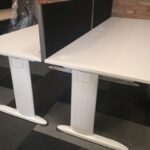 used beam system desk in white