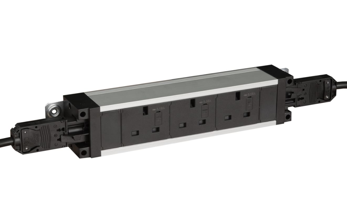 UP41S3B1 under desk power module 3 uk plugs