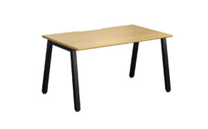 W1600mm Single Bench, Black Legs