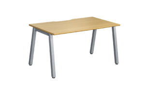 W1400mm Single Bench, Silver Legs