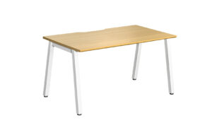 W1600mm Single Bench, White Legs