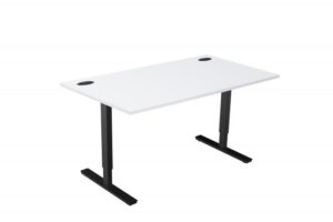 W1200/800mm White Desk, Black Frame