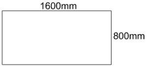 1600mm Plain Rectangular Top