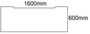1600mm Rectangular Scallop Edge Top