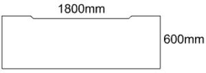 1800mm Rectangular Scallop Edge Top