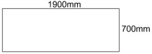 1900mm Plain Rectangular Top