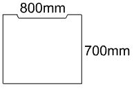 800mm Rectangular Scallop Edge Top