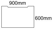 900mm Rectangular Scallop Edge Top