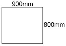 900mm Plain Rectangular Top